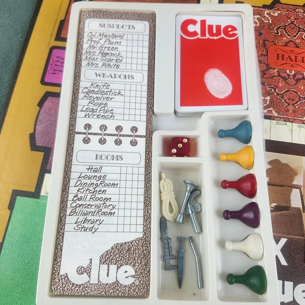 Vintage Parker Brothers Clue 1972 Detective Board Game Complete Rare 1970s Good